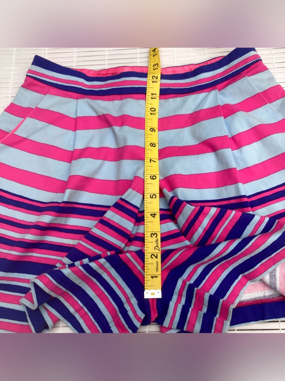 Nanette Lepore Striped A-Line Shorts Sz 4 High Waist Pleats Skirt Silhouette USA - Picture 8 of 12